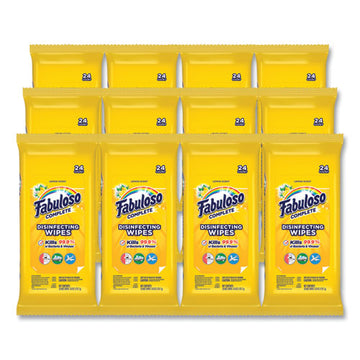 Fabuloso® Multi Purpose Wipes, Lemon, 7 X 7, 24-pack, 12 Packs-carton freeshipping - TVN Wholesale